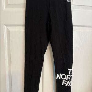The North Face Kids Black Leggings with White Logo
